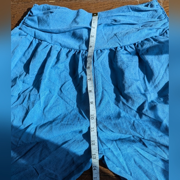 Emery Rose Blue Barrel Leg Womens Pants Size S Harem Rushed Back Ballet Balloon - Picture 9 of 10